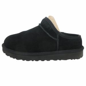 UGG australia 24年モデル 1108193 クラシックスエードスリッパ スリッポン ミュール ムートン 黒 ブラック US7 24cm