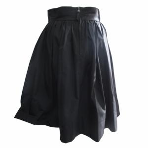 FOXEY NEW YORK 美品 フレアスカート ギャザースカート ひざ丈 黒 ブラック 40 L相当 28158 IBO66