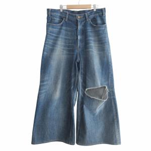 エディ期 エレファントジーンズ ダメージ加工 インディゴ W32