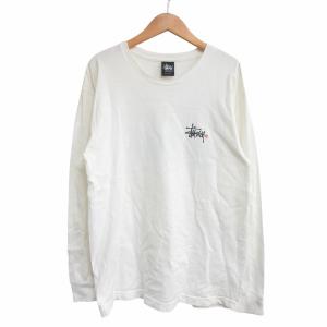 STUSSY BASIC L/S TEE ロゴ 長袖Tシャツ メキシコ製 ホワイト