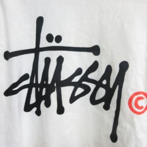 STUSSY BASIC L/S TEE ロゴ 長袖Tシャツ メキシコ製 ホワイト