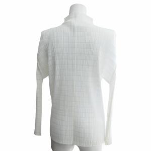 PLEATS PLEASE ISSEY MIYAKE イッセイミヤケ ISSEY MIYAKE カーディガン シャツ 白 ホワイト サイズ3 L相当 PP51-JD534