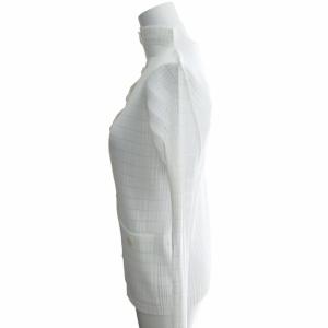 PLEATS PLEASE ISSEY MIYAKE イッセイミヤケ ISSEY MIYAKE カーディガン シャツ 白 ホワイト サイズ3 L相当 PP51-JD534