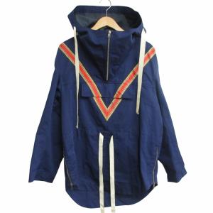 17SS コットンリネン アノラックパーカー マウンテンパーカー フィッシュテール ライン入 紺 ネイビー 46 M相当