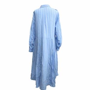 SNIDEL 美品 フィッシュテールシャツワンピース ストライプ ロング マキシ オーバーサイズ サックスブルー サイズ1 SWFO232063