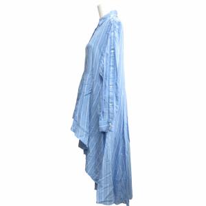 SNIDEL 美品 フィッシュテールシャツワンピース ストライプ ロング マキシ オーバーサイズ サックスブルー サイズ1 SWFO232063