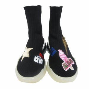 STELLA McCARTNEY ループ メッシュソックススニーカー ブーツ ワッペン 黒 ブラック 22cm相当 IBO68