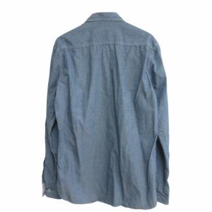 BURBERRY BLACK LABEL シャンブレーシャツ 長袖 ロゴ刺? 青 ブルー 2 IBO68 0316