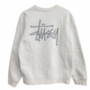 STUSSY 現行 ショーンフォントロゴプリント クルーネック スウェット トレーナー 白 ホワイト系 Sサイズ AA 0316