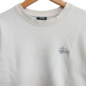 STUSSY 現行 ショーンフォントロゴプリント クルーネック スウェット トレーナー 白 ホワイト系 Sサイズ AA 0316