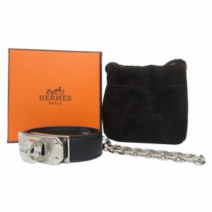 HERMES ケリー グローブホルダー チェーン ヴォースイフト シルバー×ブラック