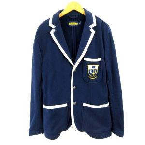 テーラードジャケット ライン ワッペン シングル ネイビー S