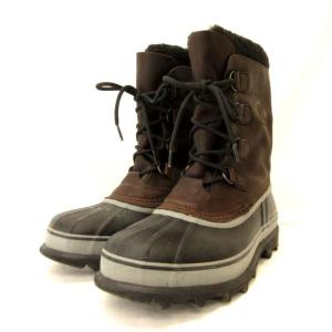 SOREL スキーブーツ ロングブーツ ラバー レザー US9 UK8 27.0 ブラウン グレー MM1481