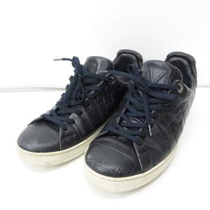 スニーカー クロコ型押し 5 ブラック MS0145