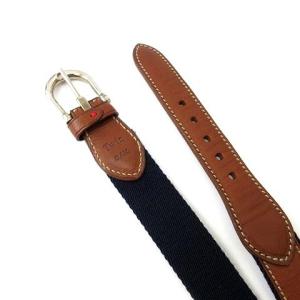 Ermenegildo Zegna Twin リバーシブルベルト レザー イタリア製 ネイビー 茶 ブラウン 90