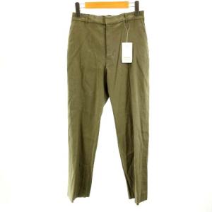 20SS リネンストレッチスラックスパンツ カーキグリーン 38 M