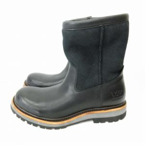 ショートブーツ ポルソン 1003274 中ボア ビブラムソール 黒 ブラック USA 8 26cm