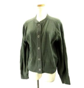 コットンミリタリーリブカーディガン オリーブ カーキグリーン F