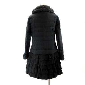 TO BE CHIC 2WAYフリルダウンコート ジャケット 黒 ブラック 42 L