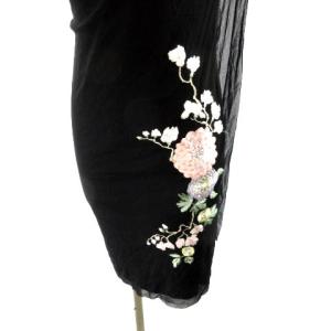 VIVIENNE TAM 花刺繍ドレス ノースリーブワンピース ひざ丈 黒 ブラック 0 M 