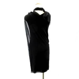 VIVIENNE TAM 花刺繍ドレス ノースリーブワンピース ひざ丈 黒 ブラック 0 M 