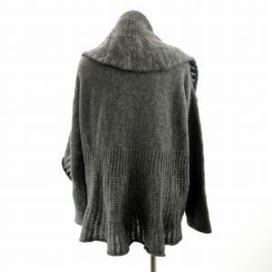 Leilian アルパカ混 ニットカーディガン ダークグレー 9 M