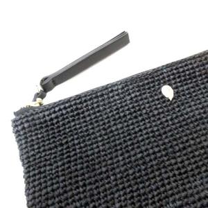 HELEN KAMINSKI クラッチバッグ ラフィア ポーチ ブラック