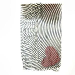 Faliero Sarti ストール マフラー ハート ストライプ AMORE プリント レッド ブラック