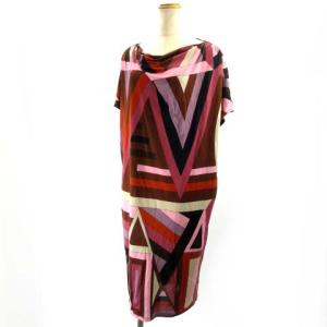 ワンピース ひざ丈 ドレス プリント 総柄