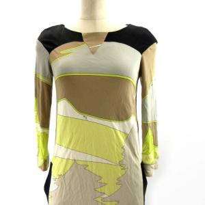 Emilio Pucci ワンピース ひざ丈 5分袖 レーヨン 総柄