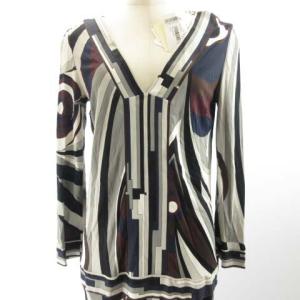 Emilio Pucci ワンピース ひざ丈 Vネック 長袖 総柄