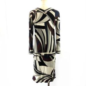 Emilio Pucci ワンピース ひざ丈 Vネック 長袖 総柄