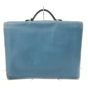 HERMES ブリーフケース サックアデペッシュ シルバー金具 38 青