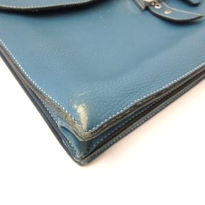 HERMES ブリーフケース サックアデペッシュ シルバー金具 38 青