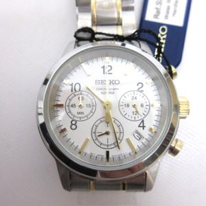 SEIKO 腕時計 クロノグラフ 100M クオーツ シルバー ステンレススチール 6T63-00A0
