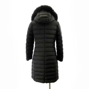 UNITED ARROWS フォックスファー付き ロングダウンコート 黒 ブラック 36 約S