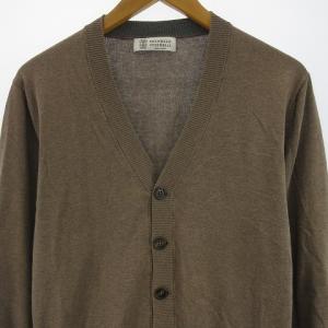 BRUNELLO CUCINELLI コットンカーディガン 長袖 イタリア製 茶 ブラウン 46 IBO7