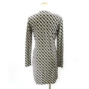 DIANE von FURSTENBERG 総柄シルクストレッチワンピース 0 ブラック