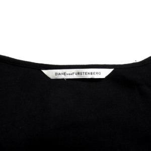 DIANE von FURSTENBERG ワンピース ひざ丈 長袖 カシュクール ジップ ウール混 ブラック 2 M