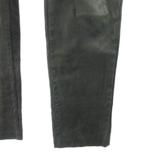 Neil Barrett レザーパンツ ストレート 馬革 ホースレザー S ネイビーグリーン