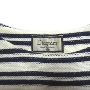 Diagram GRACE CONTINENTAL 五分袖ストライプボーダーワンピース 34 ホワイト