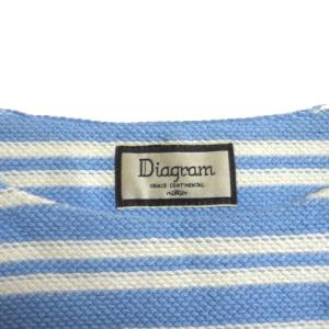 Diagram GRACE CONTINENTAL ワンピース ひざ丈 7分袖 七分袖 ドルマンスリーブ ニット ボーダー ストライプ 34 ブルー