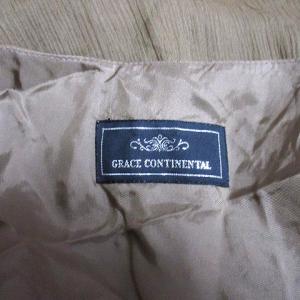 GRACE CONTINENTAL ワンピース ひざ丈 カシュクール ティアード ノースリーブ シルク ブラウン 36 S IBO7 X