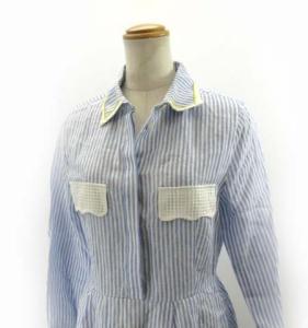 Chesty 20SS スカラップ シャツワンピース ドレス ひざ丈 メッシュ