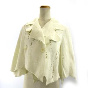 ランダムカットジャケット 穴あきレース 7分袖 2 ホワイト