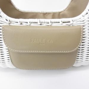 PAULE KA バスケット かごバッグ ラタン レザー ベージュ ホワイト