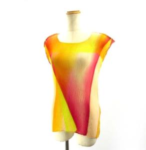 ISSEY MIYAKE アンサンブル グラデーション プリーツ オレンジ ピンク