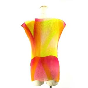 ISSEY MIYAKE アンサンブル グラデーション プリーツ オレンジ ピンク