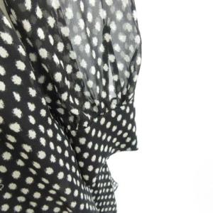 DIANE von FURSTENBERG ボウタイワンピース ドット 総柄 シルク 黒 ブラック 0 S