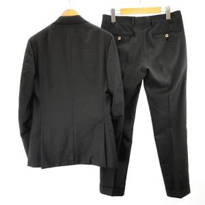 Gabriele Pasini 美品 セットアップ スーツ テーラード ブレザー 3Bジャケット スラックス パンツ 総柄 ブラック 黒 44 約S